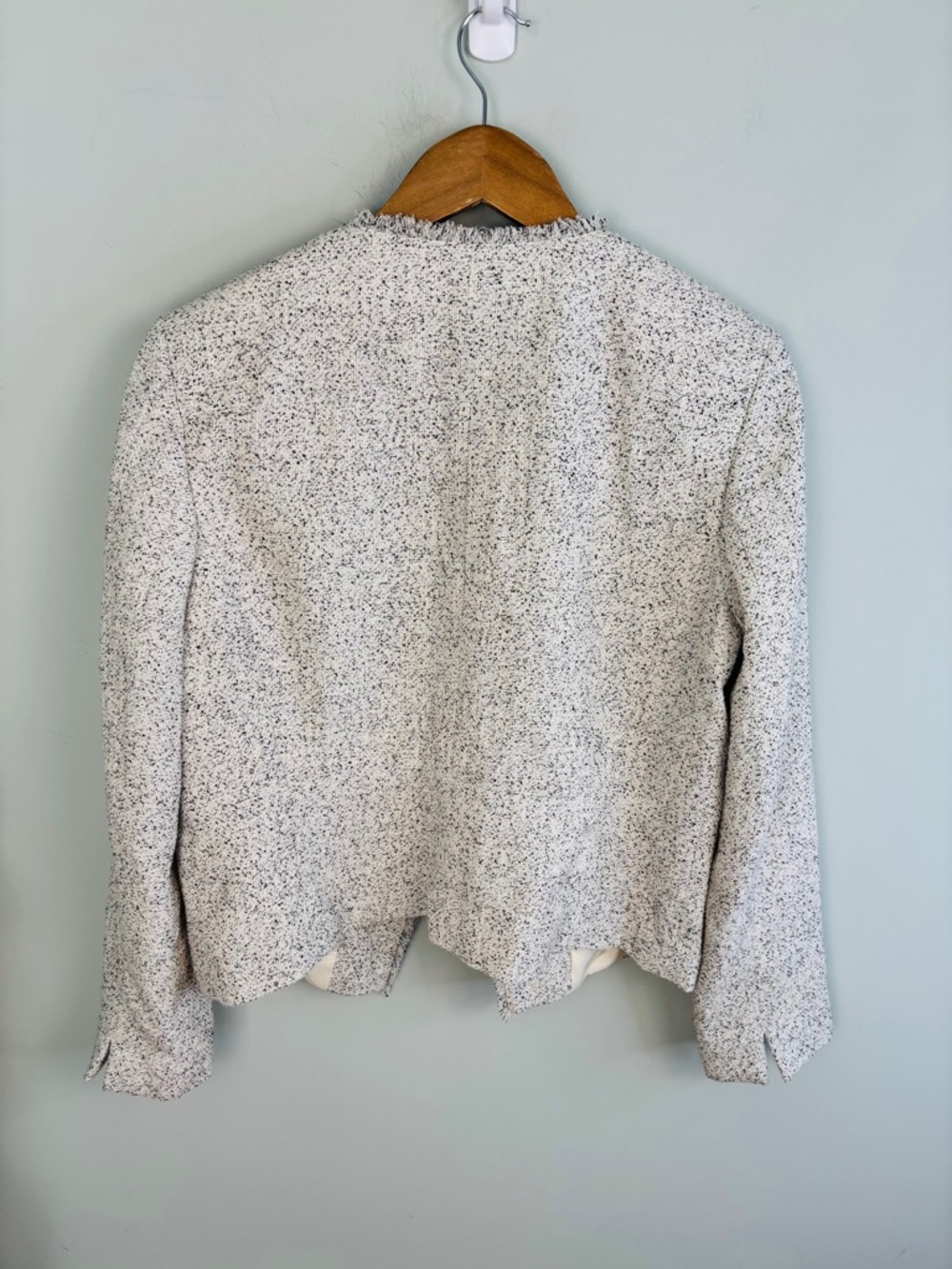 Loft Fringe Trim Tweed Open Blazer Size 14 - Picture 5 of 5